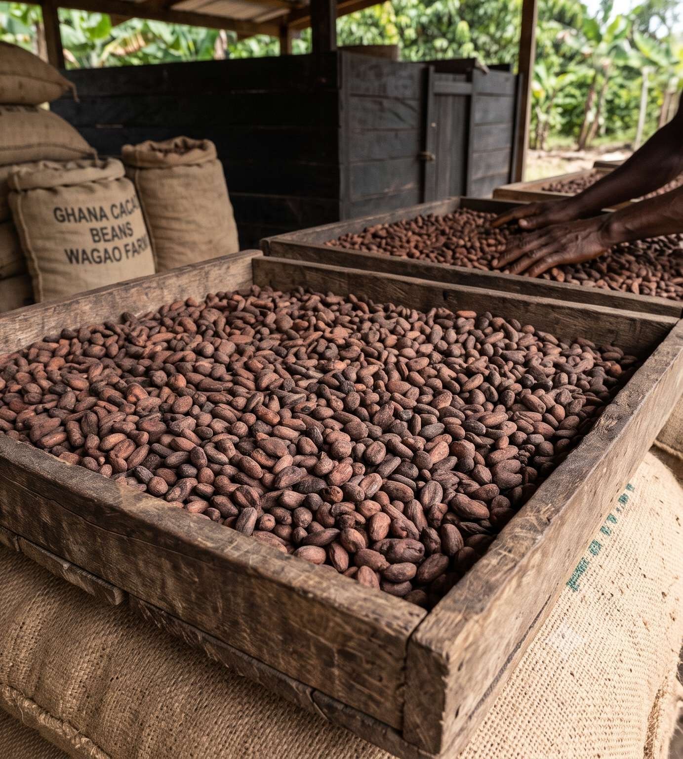 Close view of Cocoa Beans