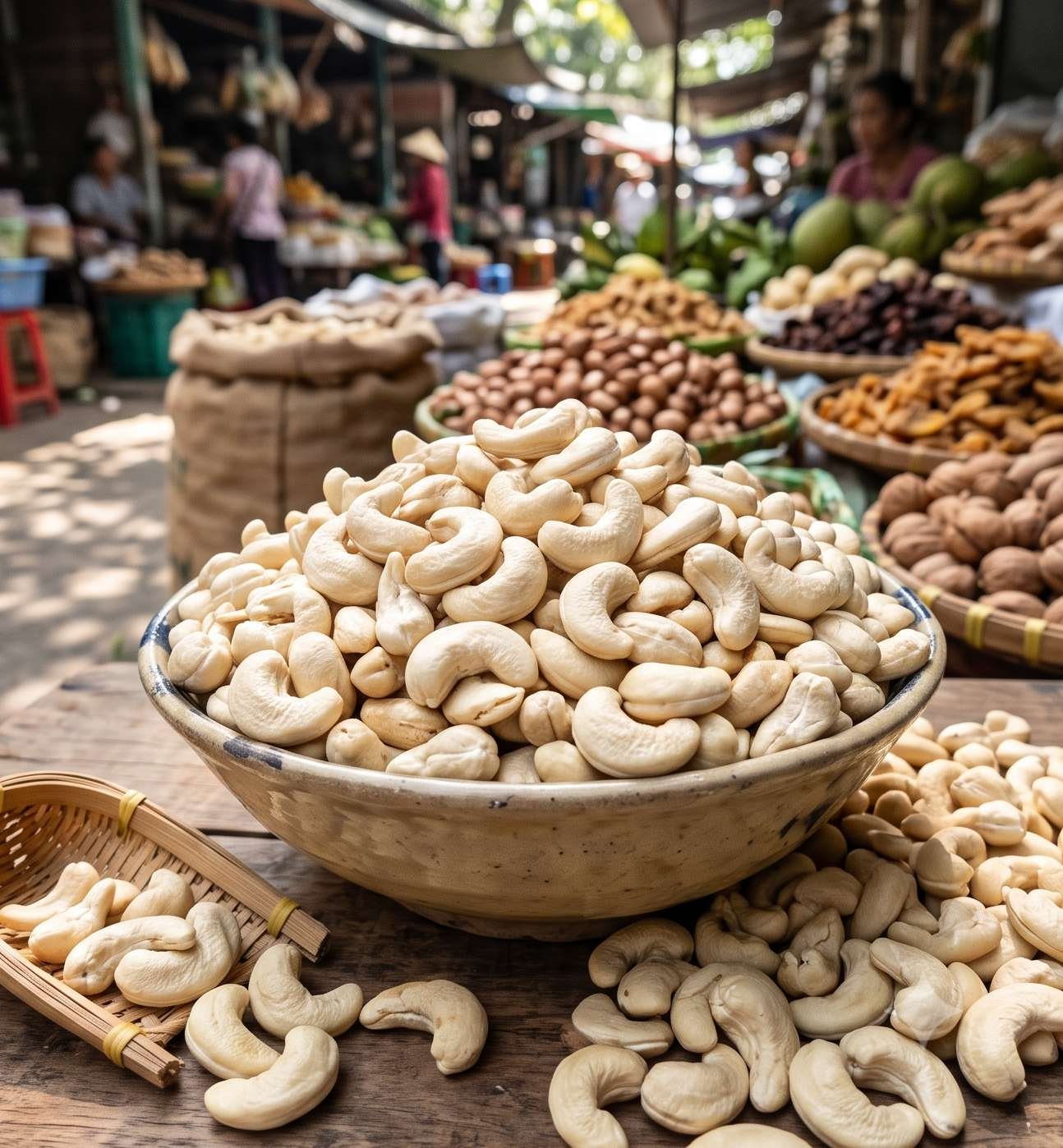 Close view of Raw Cashew Nuts